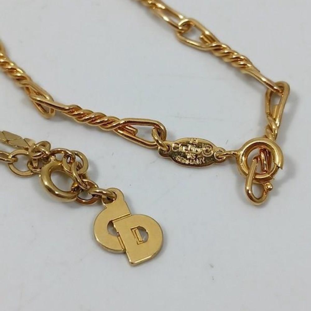 Christian Dior Necklace Set Women Gold Baguette Crystal Vintage‎ OS - Picture 4 of 5